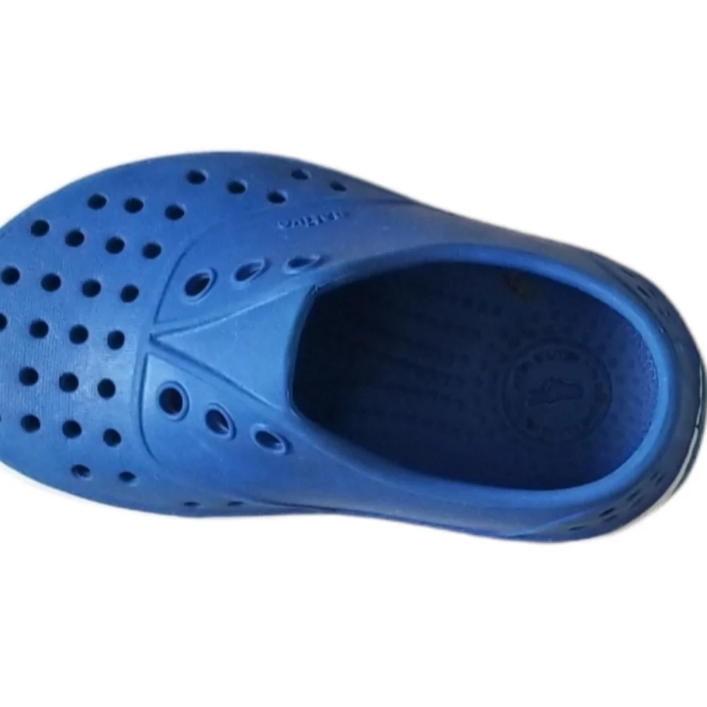 Childrens Native Victoria Blue Shell White Miller Shoes Size C6